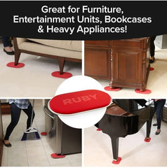 Cozron Ruby Movers Furniture Sliders for Carpet As Seen on TV, Effortlessly Heavy Couches, Recliners, Bookcases & Appliances with Ease, Extra-Large Size Fits Bulky Legs.