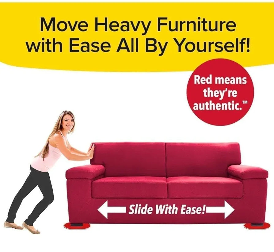 Cozron Ruby Movers Furniture Sliders for Carpet As Seen on TV, Effortlessly Heavy Couches, Recliners, Bookcases & Appliances with Ease, Extra-Large Size Fits Bulky Legs.