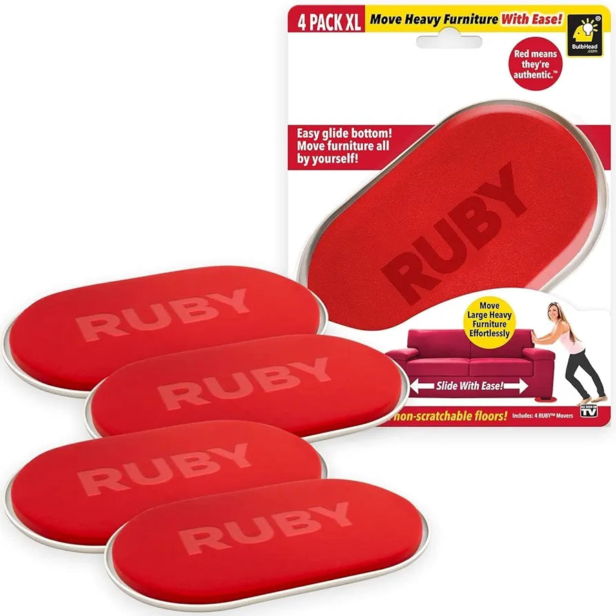 Cozron Ruby Movers Furniture Sliders for Carpet As Seen on TV, Effortlessly Heavy Couches, Recliners, Bookcases & Appliances with Ease, Extra-Large Size Fits Bulky Legs.