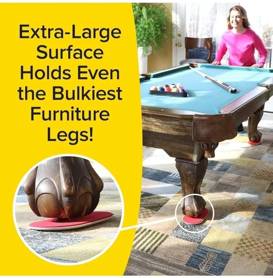 Cozron Ruby Movers Furniture Sliders for Carpet As Seen on TV, Effortlessly Heavy Couches, Recliners, Bookcases & Appliances with Ease, Extra-Large Size Fits Bulky Legs.